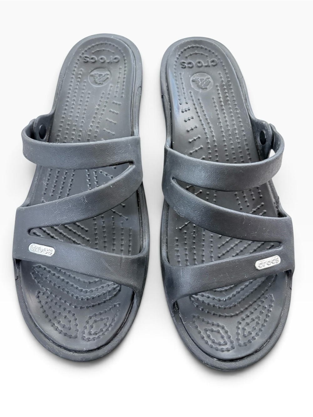 CROCS Patricia Slide Wedge Black Women’s Sandals Sz 10
